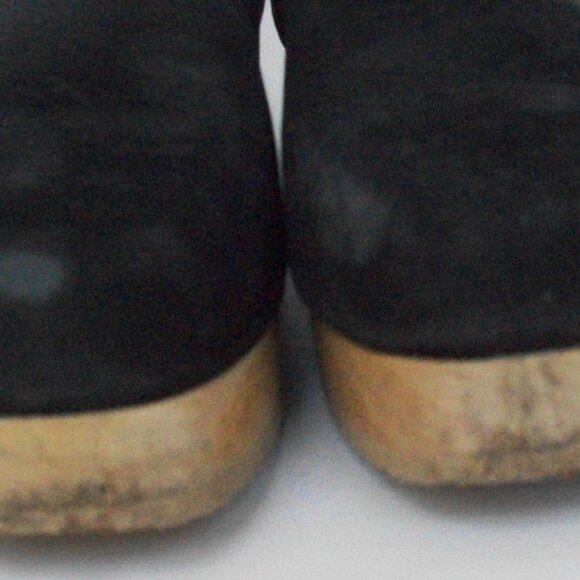 Eileen Fisher Black Suede Wood-Bottom Rubber Sole Chelsea Clog-Boots 9.5M $285 - Picture 8 of 8